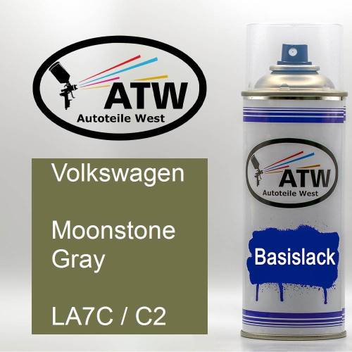 Volkswagen, Moonstone Gray, LA7C / C2: 400ml Sprühdose, von ATW Autoteile West.